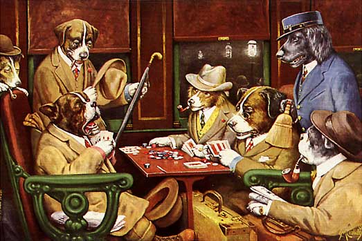 Cassius Marcellus Coolidge - Dogs Playing Poker